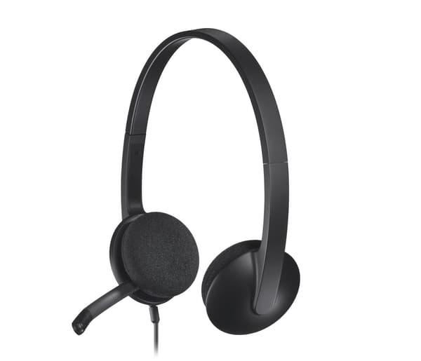 Logitech H340 Wired Headset - USB - Noise-Canceling - Black