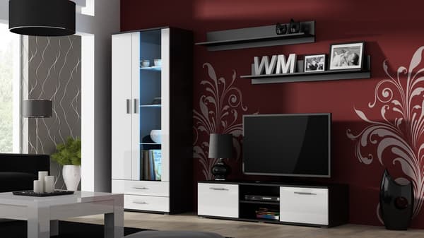 Cama TV Stand SOHO 140 Black/White Gloss