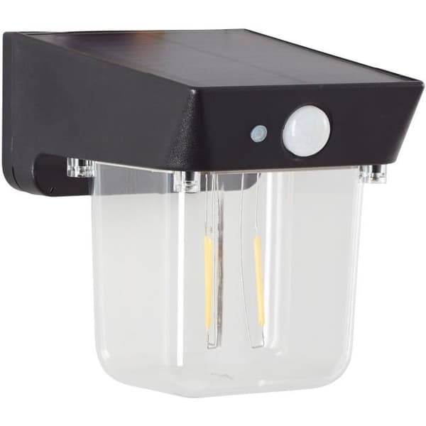 BRILLIANT PARSON Outdoor Wall Light - LED and Solar - Motion Sensor - Plastic - 3.7W - Black