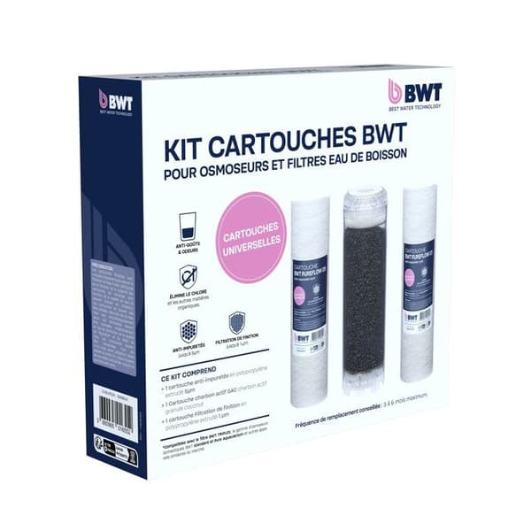 BWT Triplex Cartridge Pack - Prefiltration + Activated Carbon + Fine Filtration