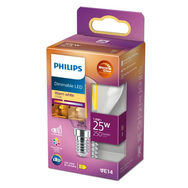 Philips LED Classic 25W P45 E14 Clear Wgd90 Srt4