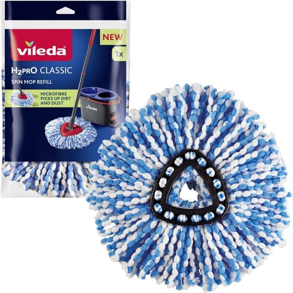 Vileda H2Pro Spin Replacement Mop Blue/White
