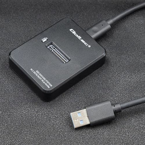 Qoltec 50313 Black M.2 SSD Enclosure