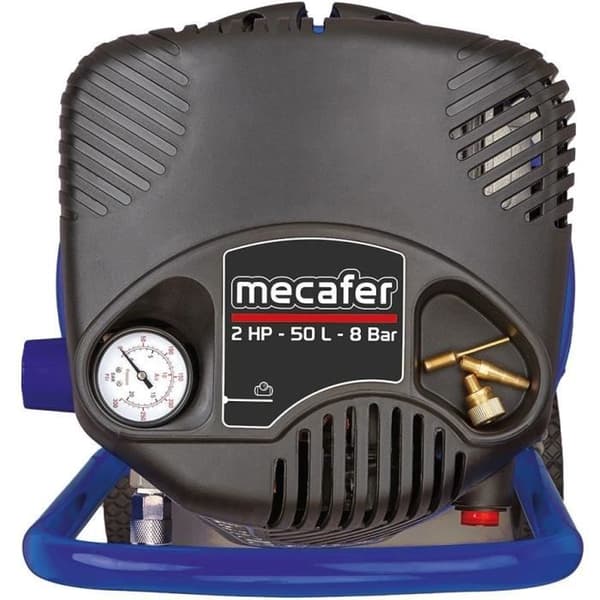 MECAFER Vertical Compressor - 50 L - Oil-free - Blue