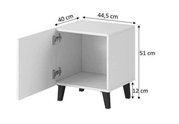 Cama PAFOS Bedside Table 2 pcs 45x40x51 cm Matte Black