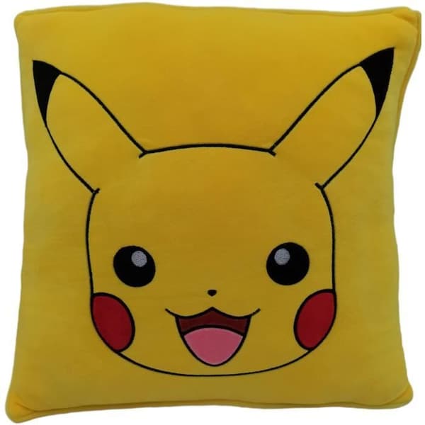 Pokémon Premium Square Cushion Pikachu, Microfiber, 40 cm
