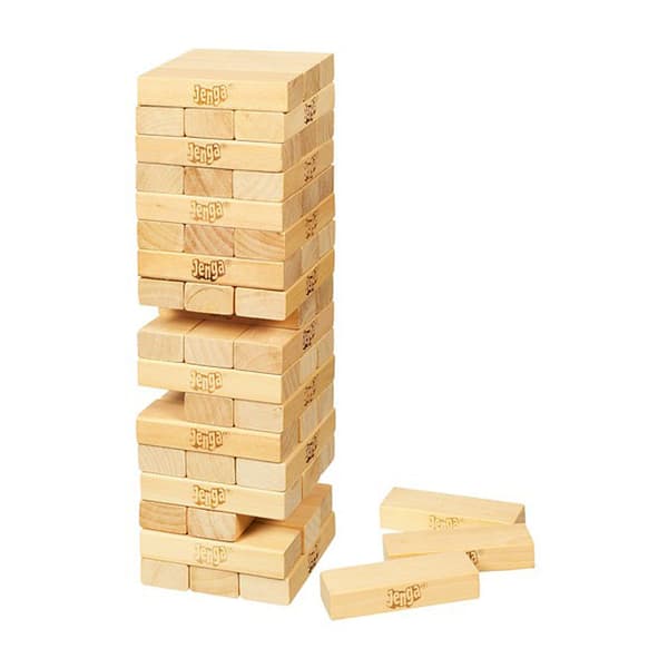Hasbro Jenga Original Block-Stacking Game with 54 Wooden Blocks
