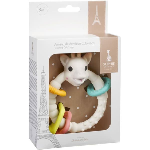 Sophie the Giraffe Teething Ring - Colo'Rings - Natural Rubber - Multi-textured