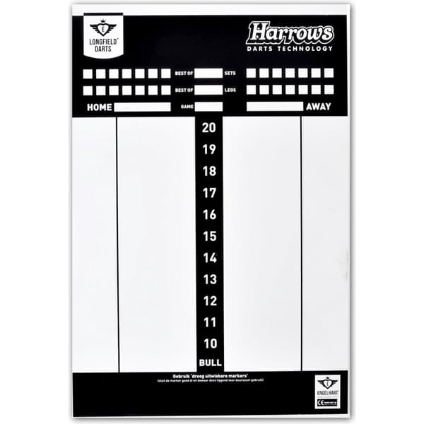 Longfield Harrows Dart Scoreboard Whiteboard