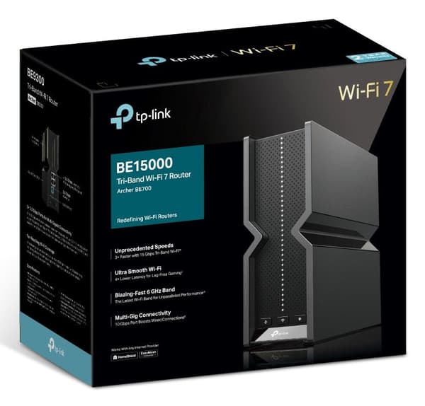 TP-Link Archer BE700 Wireless Router Tri-band Black