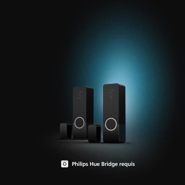 Philips Hue Secure Touch Sensors - 2-Pack - Door or Window - Easy Installation - App Control - Black