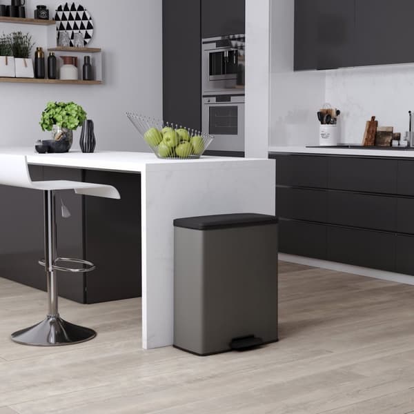 Curver Decobin Duo Trash Can 26+26 L Cool Grey