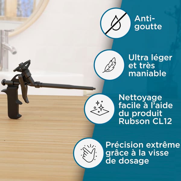 RUBSON Expanding Foam Gun - Anti-drip - Dosing Screw