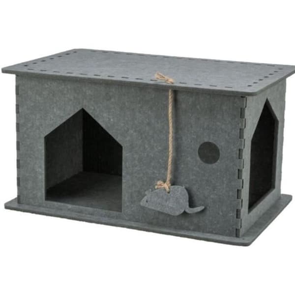 TRIXIE Lene Cat Shelter - Felt - 54 x 30 x 35 cm - Grey