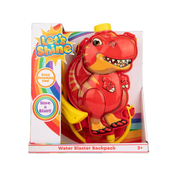 Dino Water Gun with Backpack Tank - T-Rex Design - Ages 3+