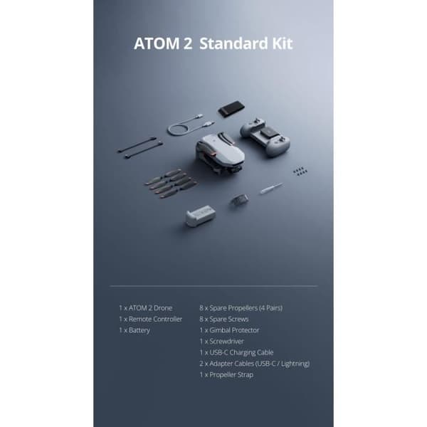 POTENSIC Drone - ATOM 2 - Standard Kit - HD/4K Camera - Integrated GPS - 31-Minute Flight Time