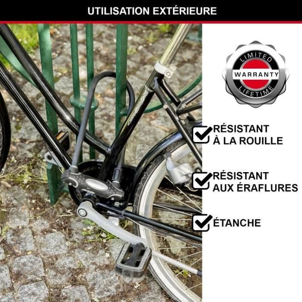 Master Lock U-lock with Cable, XL Model, Sold Secure Gold, Police Approved
