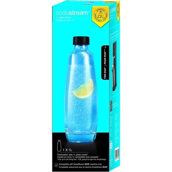 SODASTREAM Glass Bottle - 1 L Capacity - Compatible with DUO Machines