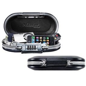 Master Lock Mini Portable Safe with Cable 4-Digit Combination Lock Black 5900EURD