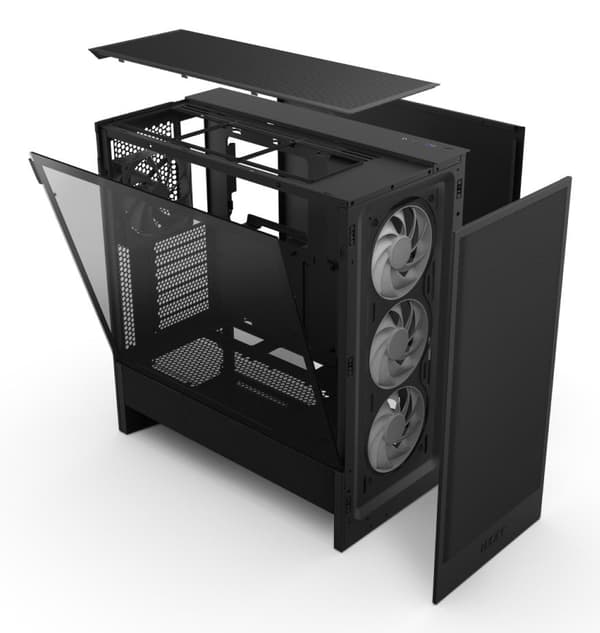 NZXT H5 Flow RGB Midi Tower Case Black - CC-H5F-B1