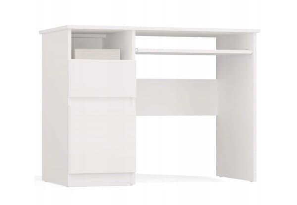 Topeshop PORTO Left Desk White with Drawer and Shelf