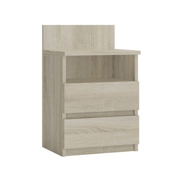 Topeshop M1 SONOMA MAT Nightstand 2 Drawers Oak