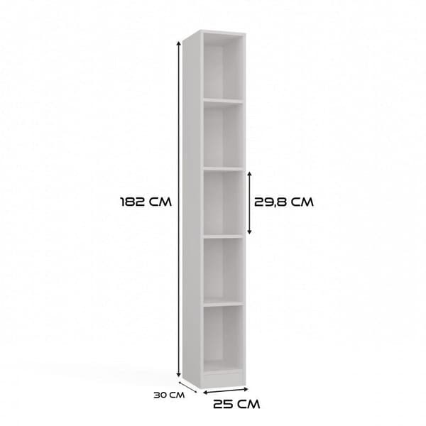 R25 White Bookcase