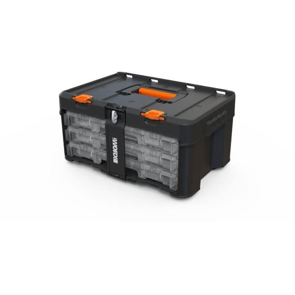 WORX BY KETER 3-Drawer Organizer - STACK N ROLL - 48 x 33 x 23 cm - Black