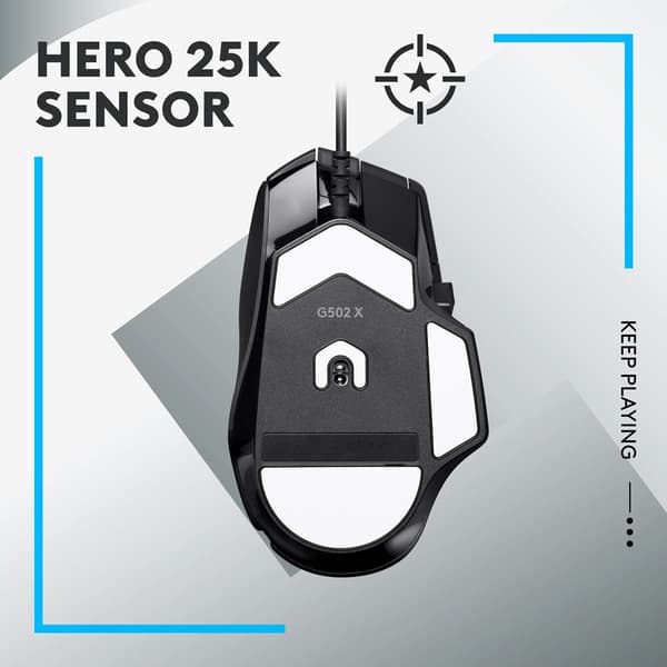 Logitech G G502 X Mouse - Optical - Wired - USB - Black (910-006138)