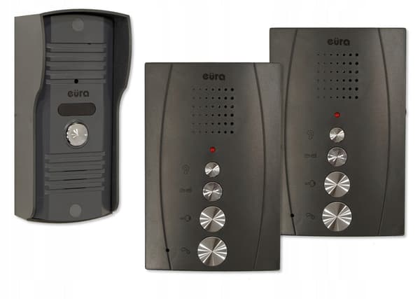 INTERCOM 'EURA' ADP-51A3 'DIFESA' - 1-Family 2 Uniphones Intercom Graphite