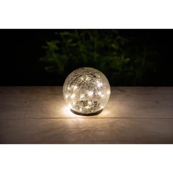 GALIX Solar Sphere - Shattered Glass Effect - Ø 15 cm - 25 White LEDs