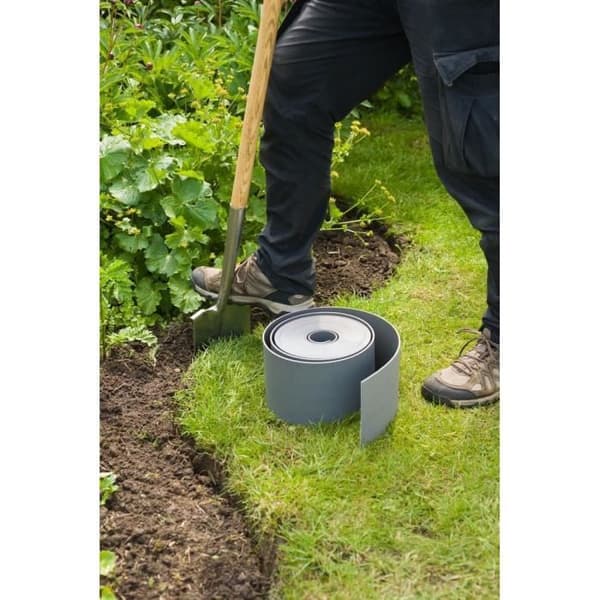 NATURE Grey Polyethylene Garden Edging - 7.5 cm high x 10 m long
