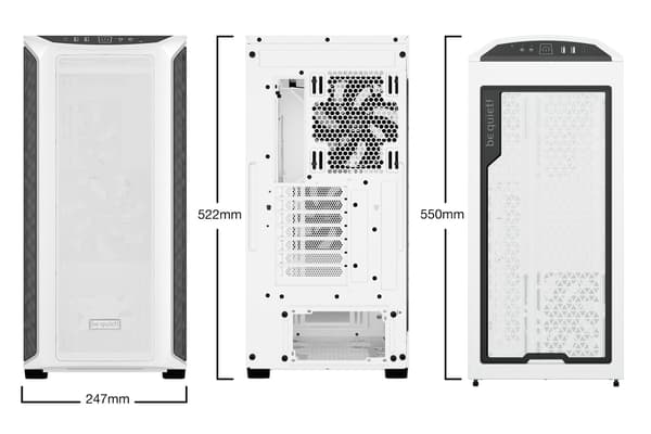 be quiet! SHADOW BASE 800 DX Midi-Tower E-ATX Tempered Glass Side Panel White PS/2 BGW62