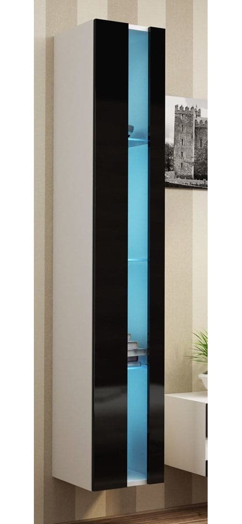 Cama Shelf Unit VIGO NEW 180/40/30 White/Black Gloss
