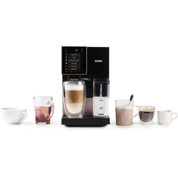 DOMO DO743K Automatic Espresso Machine with Grinder - 1350 W - 19 Bar - Black
