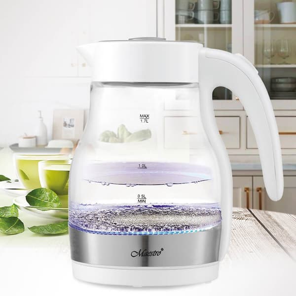 MAESTRO Electric Kettle 1.7 L 2200W Transparent White MR061