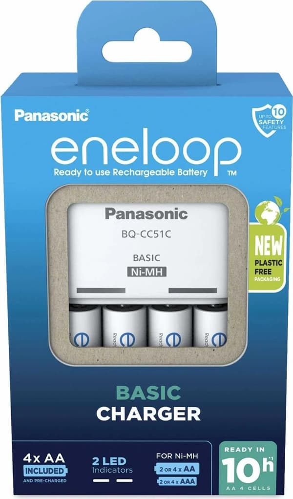 Panasonic eneloop Basic Battery Charger NiMH 2000mAh for 4xAA/AAA BQ-CC51