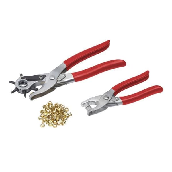 MEISTER Eyelet Pliers Set - 2-Piece - Grey Plastic