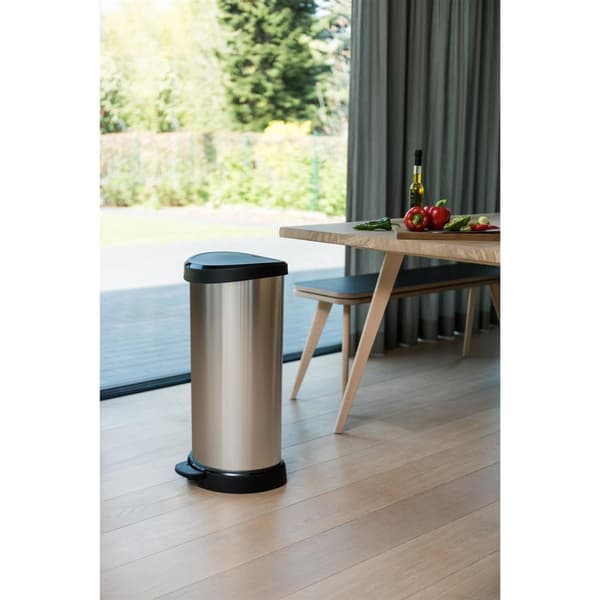 Curver Decobin Oval Pedal Bin 40 L Silver/Black