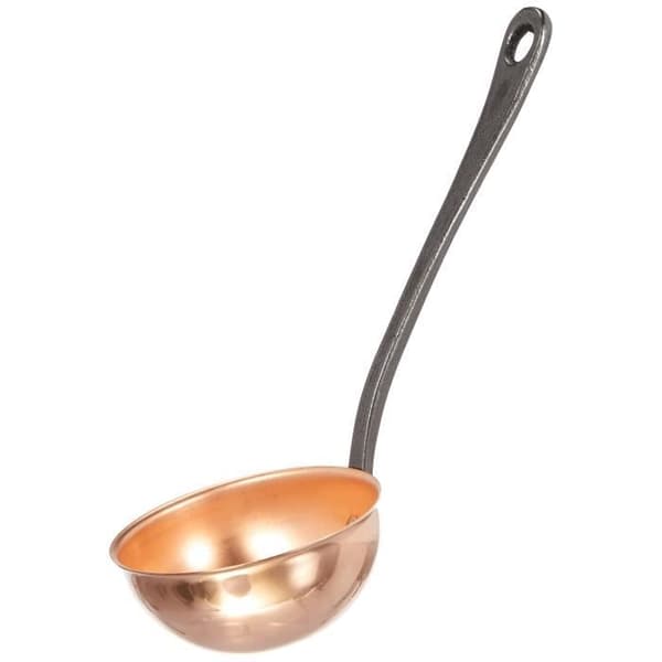 BAUMALU Solid Copper Ladle with Cast Iron Handle - Diameter 11 cm