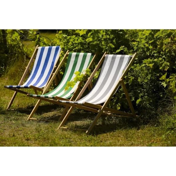PRIVATE GARDEN Cancale Deck Chair - Grey - Foldable - Multi-position