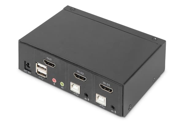 DIGITUS DS-12870 KVM/Audio/USB Switch - 2 Ports - Desktop