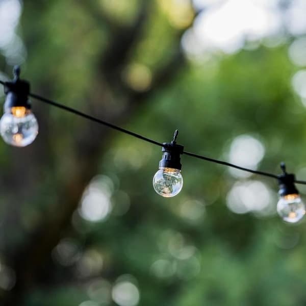 PARTY CLEAR SOLAR String Lights - 10 Clear Globes - Warm White LEDs - 5.90 m - 8 Modes