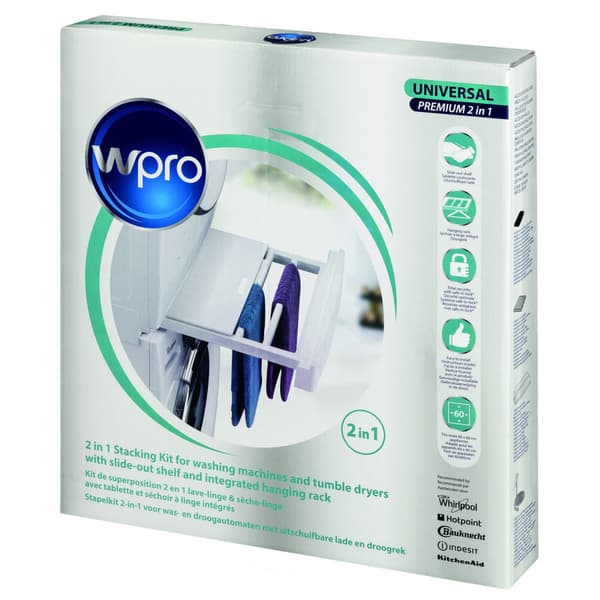 WPRO SKP101 Universal Stacking Kit with Drying Rack for 60 cm Washers and Dryers