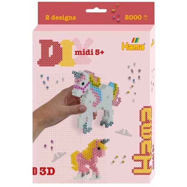 Hama Iron-on Beads Midi 3D Unicorn 2000 Pieces