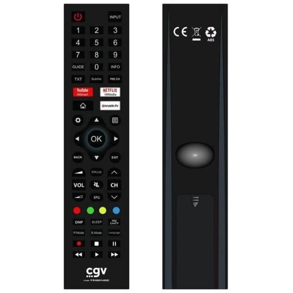 CGV Replacement Remote Control FIDELIO for Hisense TVs - Ready to Use