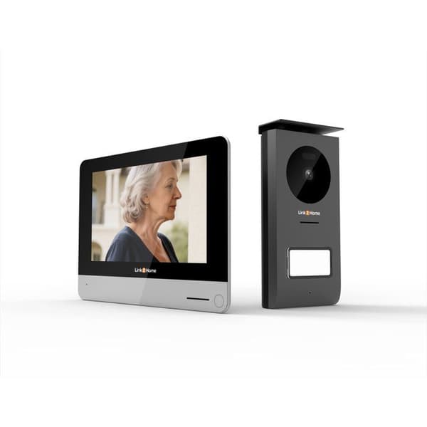 LINK2HOME WiFi Video Doorbell - 7" Touchscreen - 1080p Camera