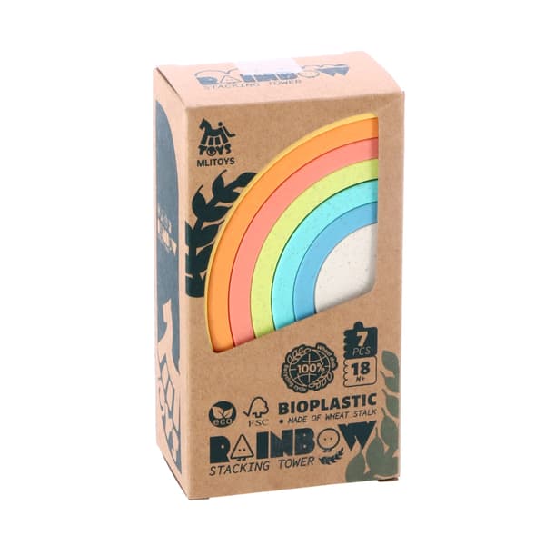 Mlitoys Bioplastic Stacking Rainbow 7-Piece Set - Suitable for Ages 18 Months+