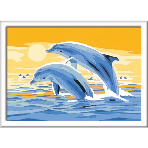 Ravensburger CreArt Paint by Numbers Jumping Dolphins - Suitable for Ages 7+