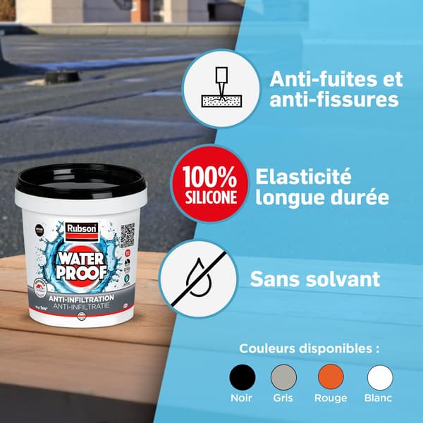 RUBSON Waterproofing Coating - 1 kg - Black - UV Resistant